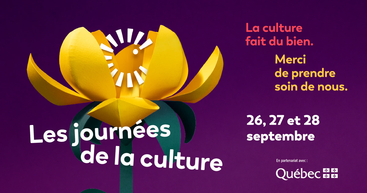 Bannière annonçant les Journées de la culture, du 26 au 28 septembre 2025